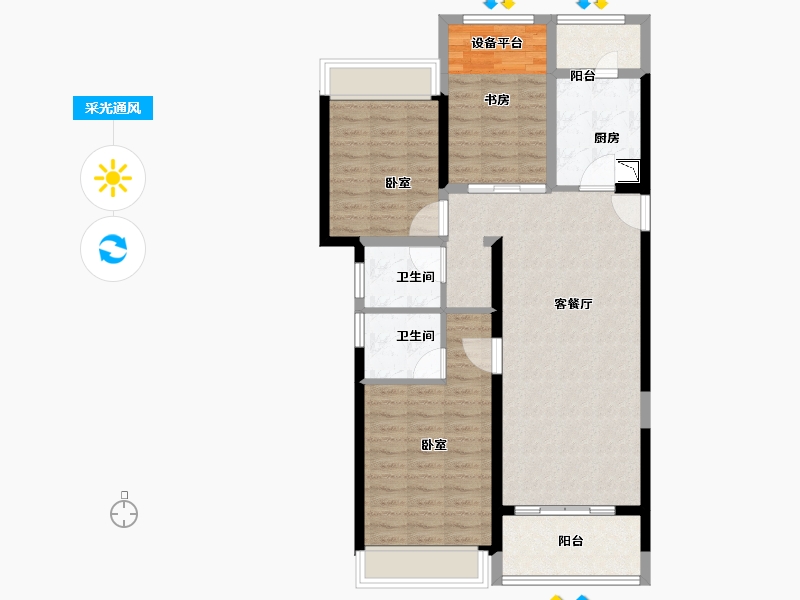 浙江省-湖州市-中建投悦湖名城-93.58-户型库-采光通风