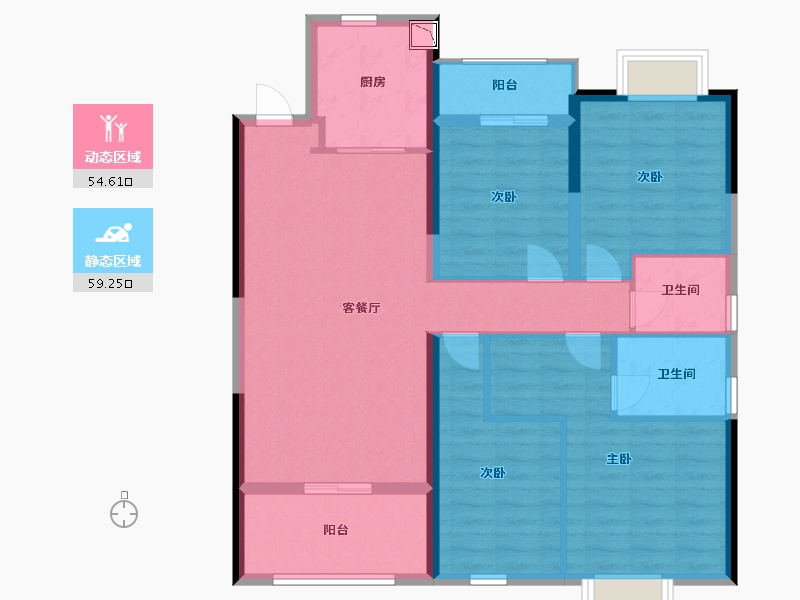 江西省-南昌市-中骏雍景湾-102.00-户型库-动静分区