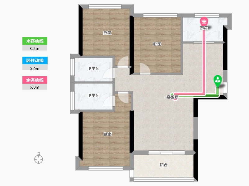 福建省-福州市-碧桂园十里江湾-74.00-户型库-动静线