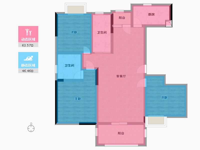 江西省-南昌市-华达金沙逸城-97.20-户型库-动静分区