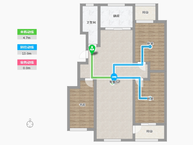 山东省-淄博市-盛康蔷薇里-95.98-户型库-动静线