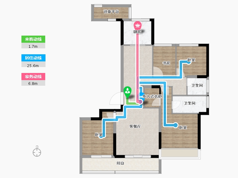 浙江省-金华市-义乌壹号院-105.63-户型库-动静线