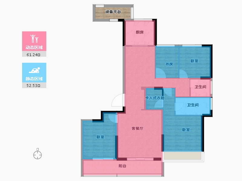 浙江省-金华市-义乌壹号院-105.63-户型库-动静分区