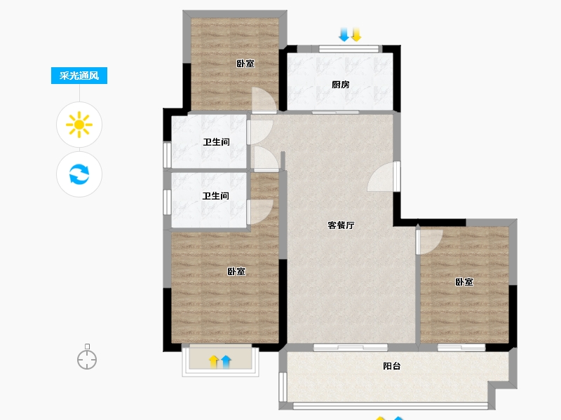 安徽省-合肥市-金鹏麓山院-98.00-户型库-采光通风