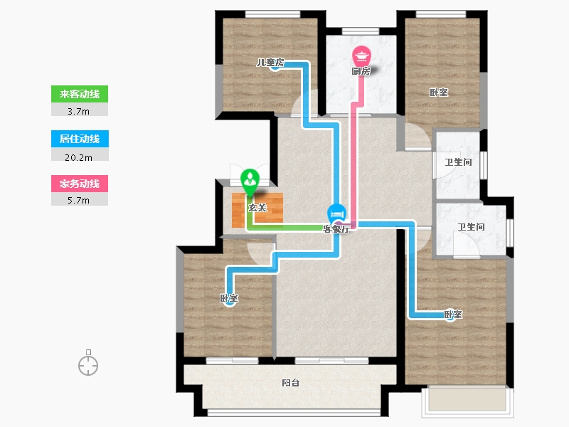 浙江省-宁波市-云都会府-107.00-户型库-动静线