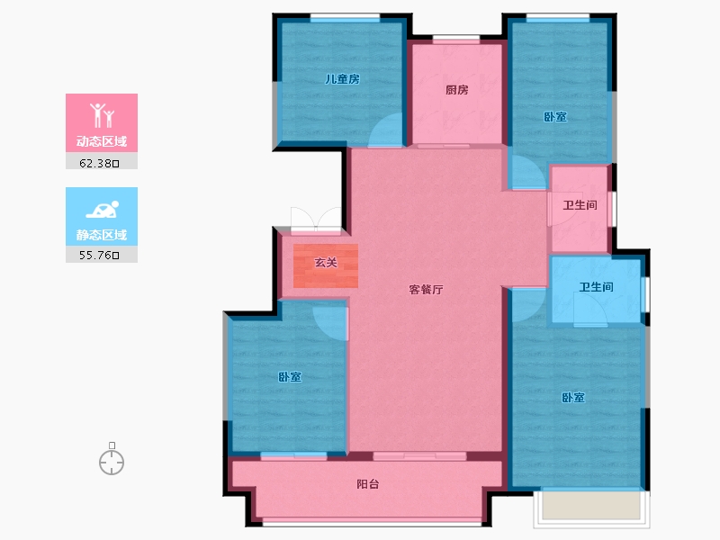 浙江省-宁波市-云都会府-107.00-户型库-动静分区