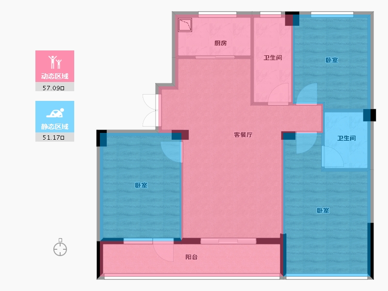 浙江省-宁波市-悦君台-98.00-户型库-动静分区