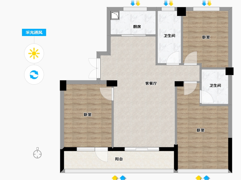 浙江省-宁波市-悦君台-98.00-户型库-采光通风