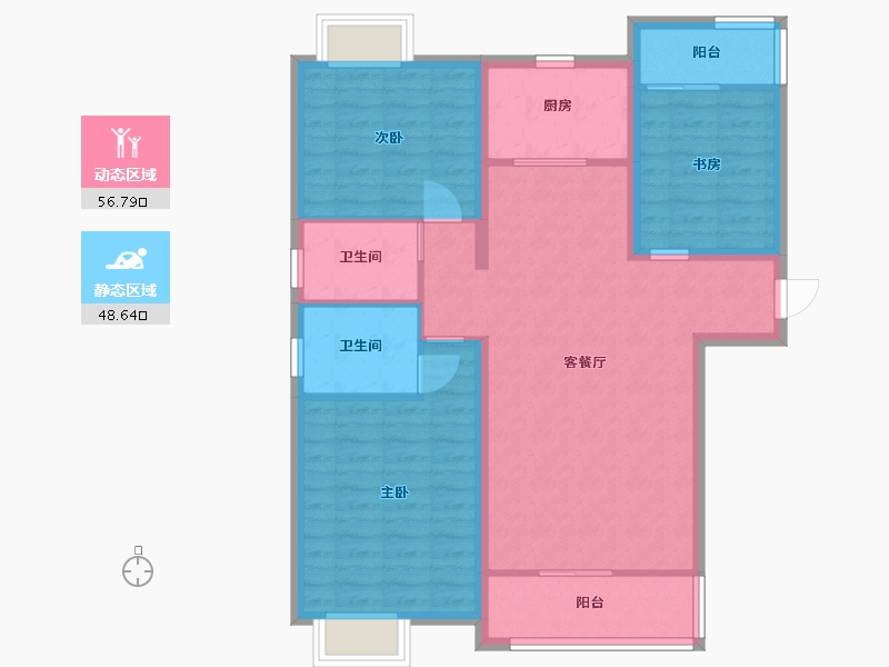 江西省-九江市-鼎盛凤凰城-94.81-户型库-动静分区