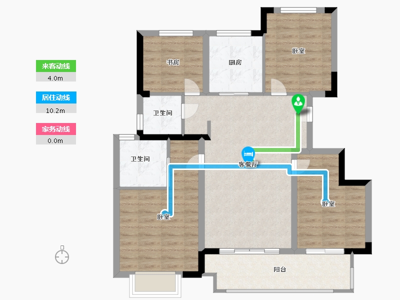 浙江省-宁波市-海湾新城-87.99-户型库-动静线