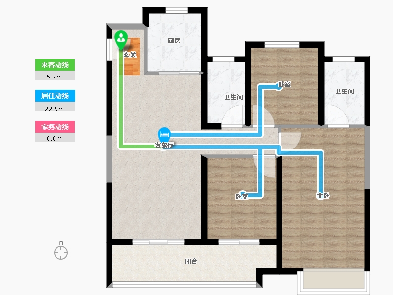 浙江省-宁波市-云都会府-95.00-户型库-动静线