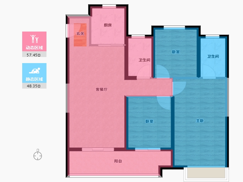 浙江省-宁波市-云都会府-95.00-户型库-动静分区