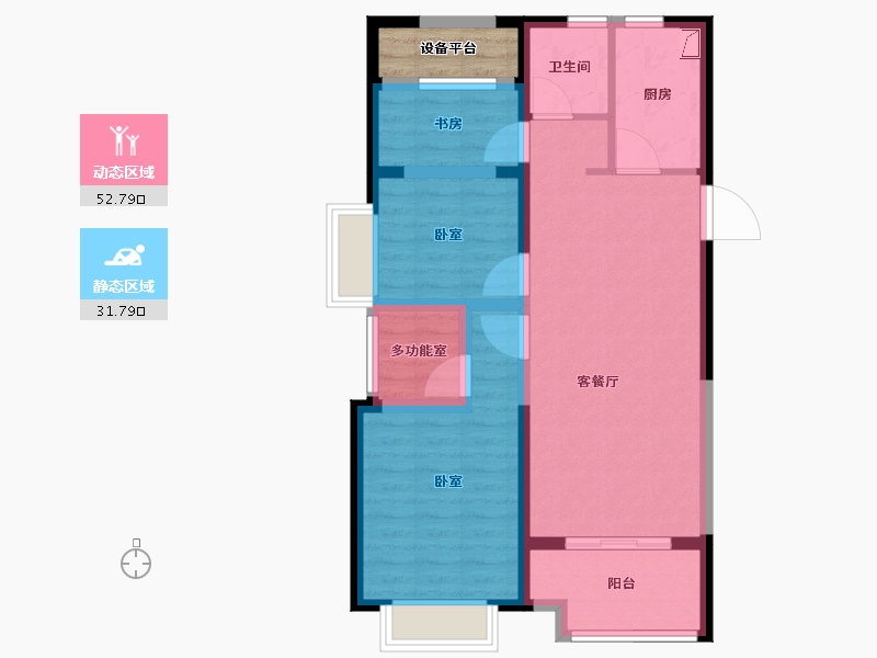 安徽省-合肥市-中国铁建清溪国际璟园-77.86-户型库-动静分区