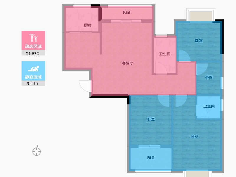 福建省-福州市-福清时代广场-96.00-户型库-动静分区