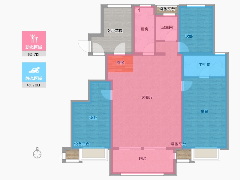 江苏省-常州市-新城和昱-113.74-户型库-动静分区