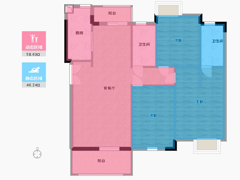 江西省-南昌市-富力银禧悦城-96.00-户型库-动静分区