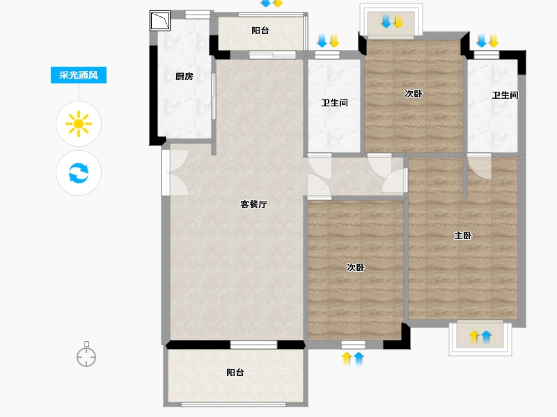 江西省-南昌市-富力银禧悦城-96.00-户型库-采光通风