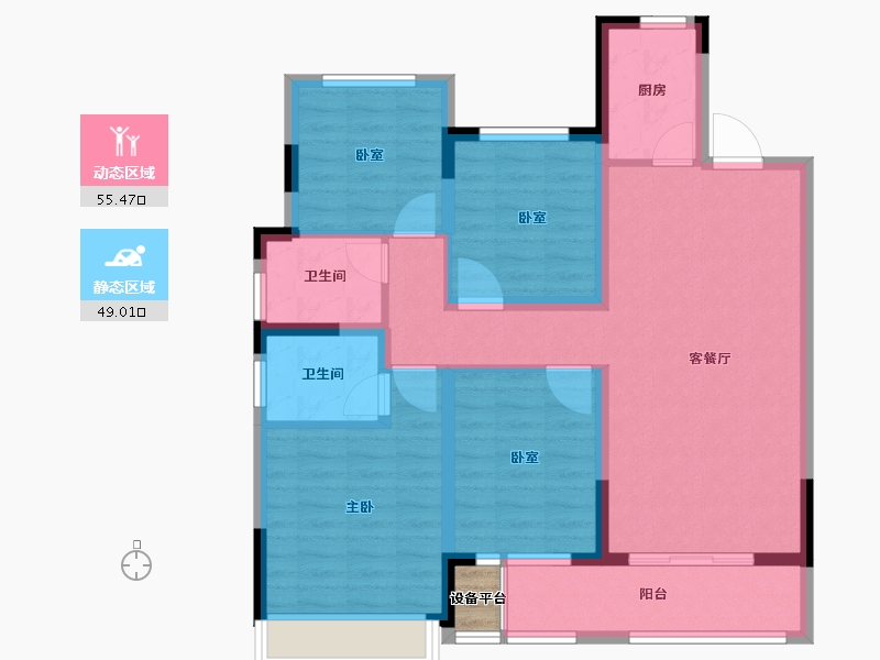 浙江省-衢州市-中梁融信壹号院-94.00-户型库-动静分区