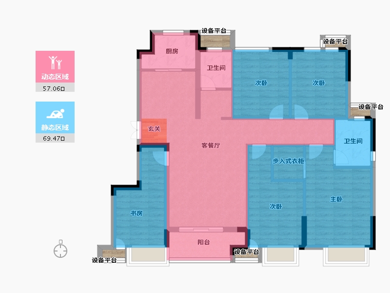 浙江省-台州市-君泰学府-117.00-户型库-动静分区