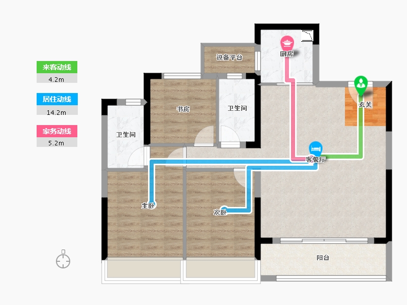 浙江省-台州市-万科心海上城-87.83-户型库-动静线