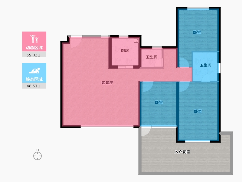 陕西省-咸阳市-云境天澄-119.47-户型库-动静分区