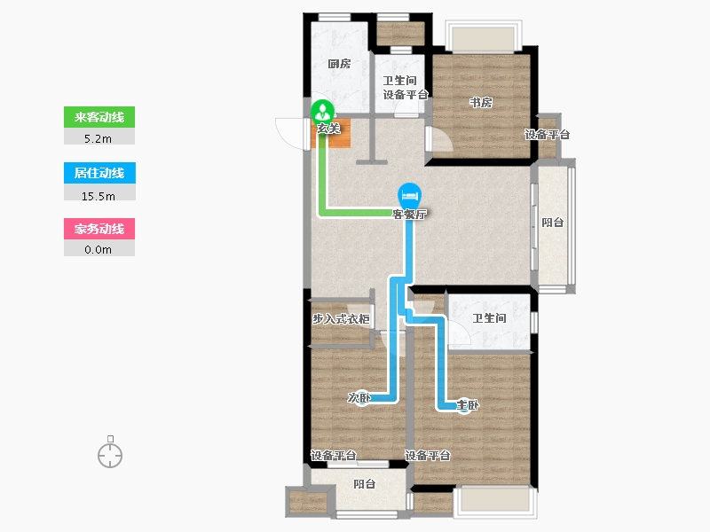 江苏省-常州市-美的国宾府住宅-102.00-户型库-动静线