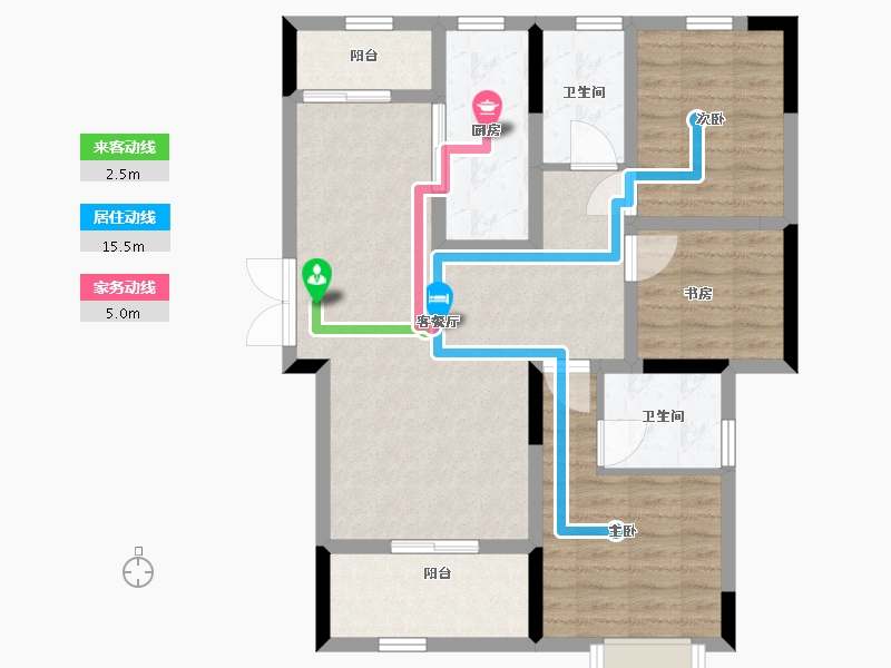 江西省-南昌市-新力帝泊湾-84.00-户型库-动静线