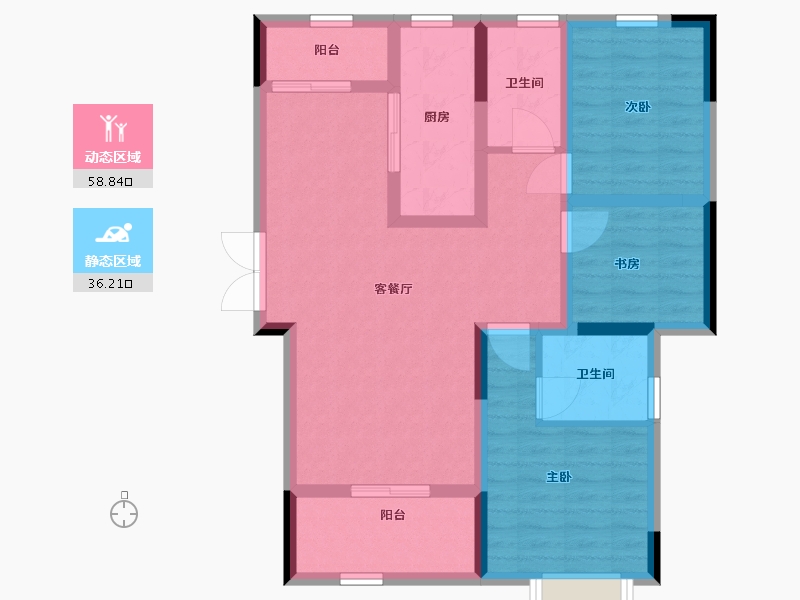 江西省-南昌市-新力帝泊湾-84.00-户型库-动静分区