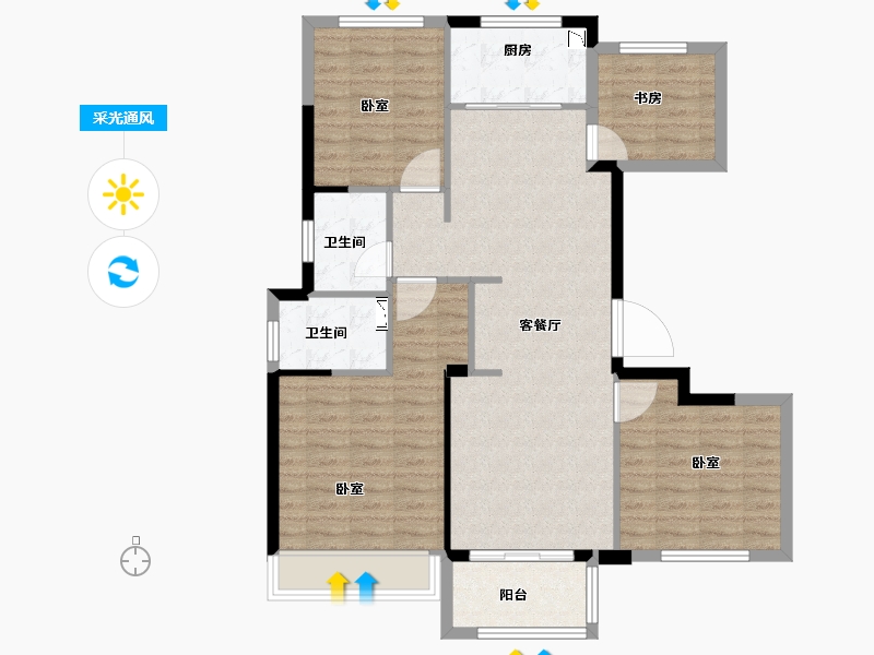 浙江省-丽水市-和泰碧桂园锦绣城-98.00-户型库-采光通风