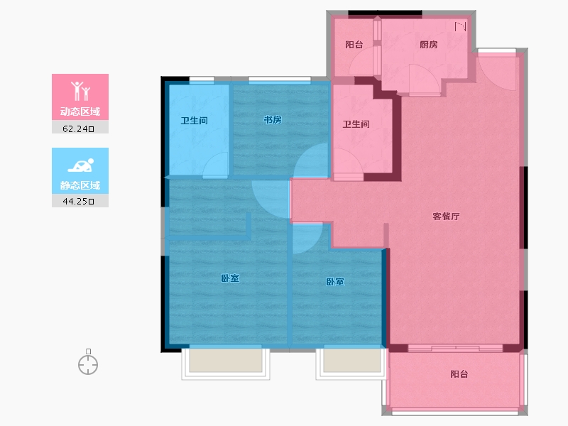 浙江省-绍兴市-嵊州恒大越府-96.00-户型库-动静分区