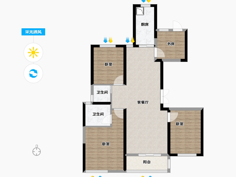 浙江省-宁波市-中梁象山中心大厦-110.01-户型库-采光通风