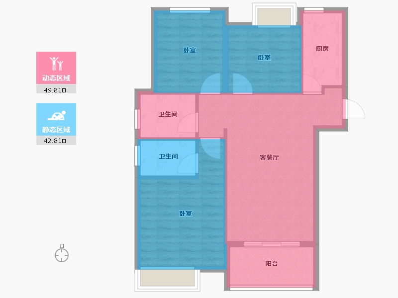 福建省-福州市-马尾正荣财富中心-84.00-户型库-动静分区