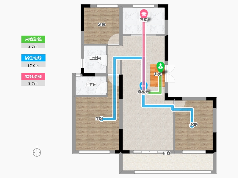 浙江省-台州市-万维书香名邸-94.00-户型库-动静线