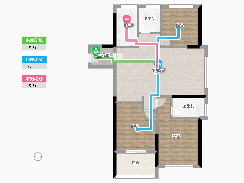 福建省-福州市-碧桂园十里江湾-74.00-户型库-动静线