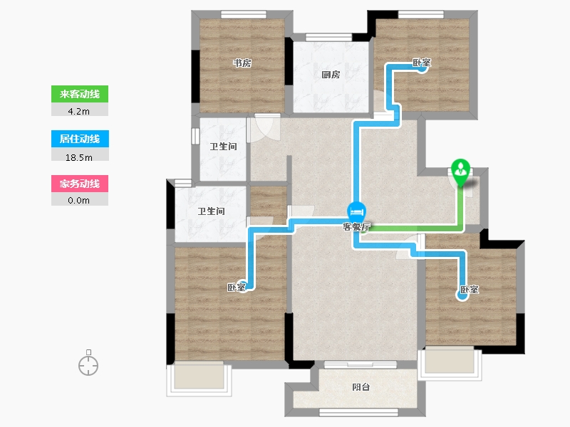 浙江省-湖州市-天际云墅-91.49-户型库-动静线