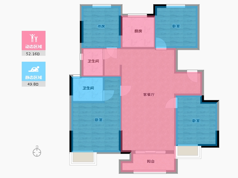 浙江省-湖州市-天际云墅-91.49-户型库-动静分区