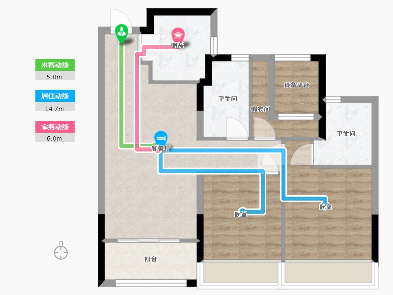 浙江省-湖州市-德清市心府-71.00-户型库-动静线