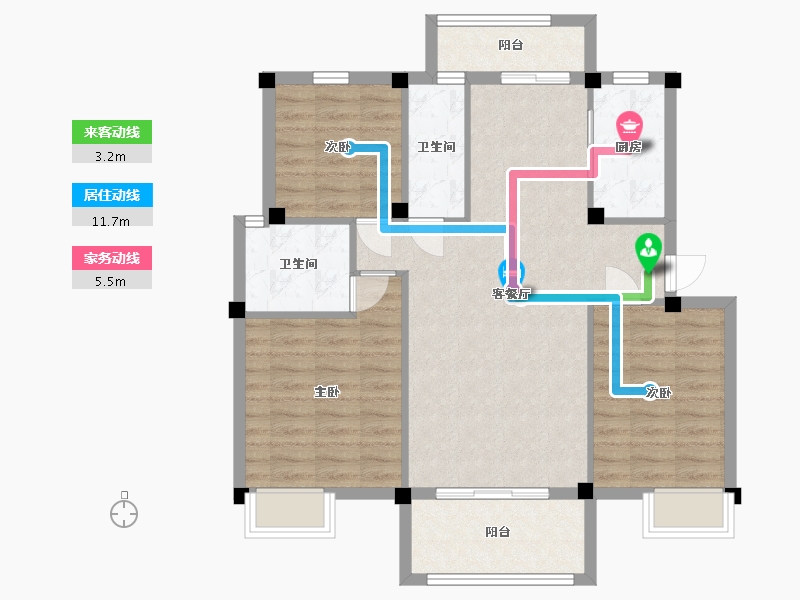 江西省-九江市-阳光锦绣学府-89.45-户型库-动静线