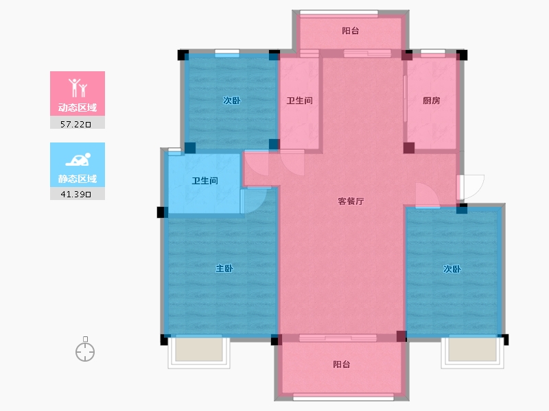 江西省-九江市-阳光锦绣学府-89.45-户型库-动静分区