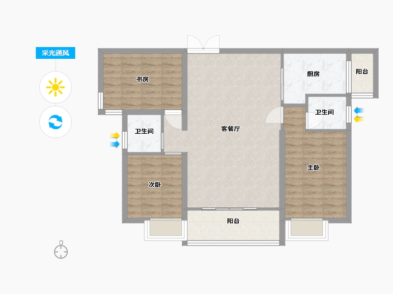 江西省-九江市-鼎盛凤凰城-89.00-户型库-采光通风