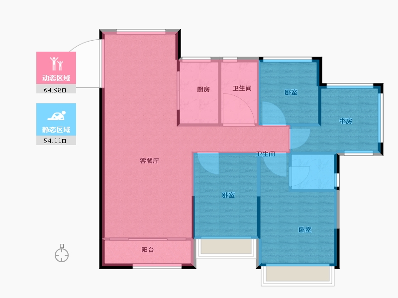 浙江省-湖州市-鑫远太湖健康城·伴月湾-110.03-户型库-动静分区