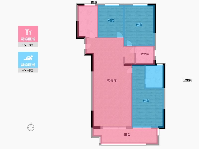 浙江省-宁波市-新东城阳光-87.99-户型库-动静分区