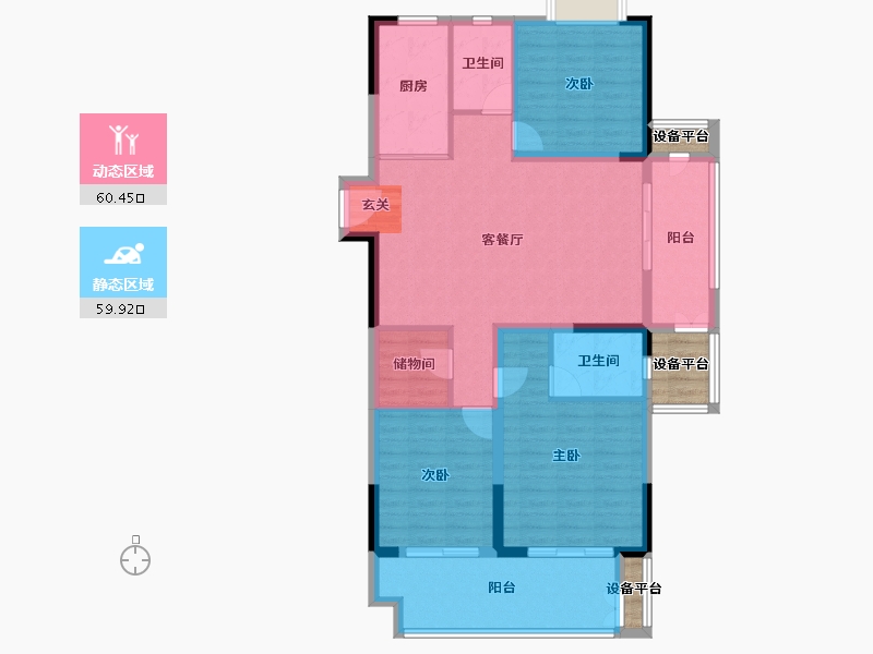 江苏省-常州市-公园里-114.00-户型库-动静分区