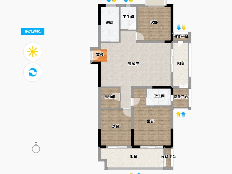 江苏省-常州市-公园里-114.00-户型库-采光通风