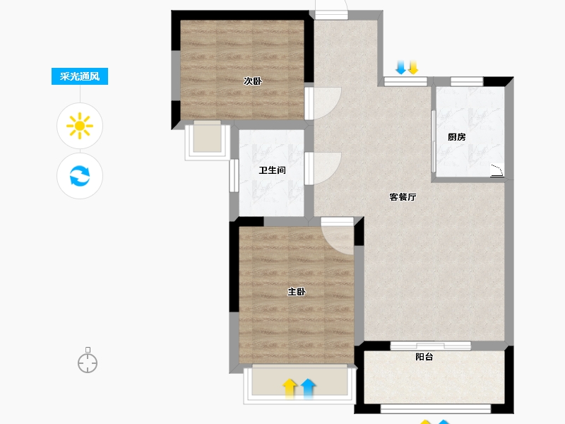 福建省-南平市-御景峰-64.60-户型库-采光通风