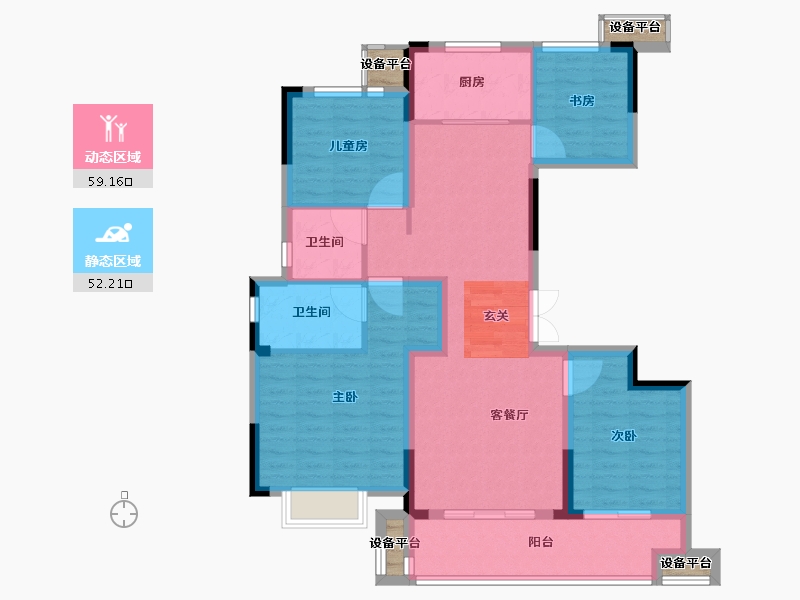 浙江省-台州市-旭辉府-103.01-户型库-动静分区