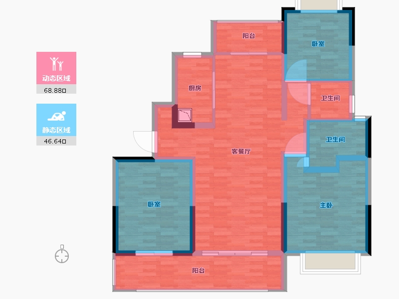 江苏省-南通市-南通国城璟府-103.49-户型库-动静分区