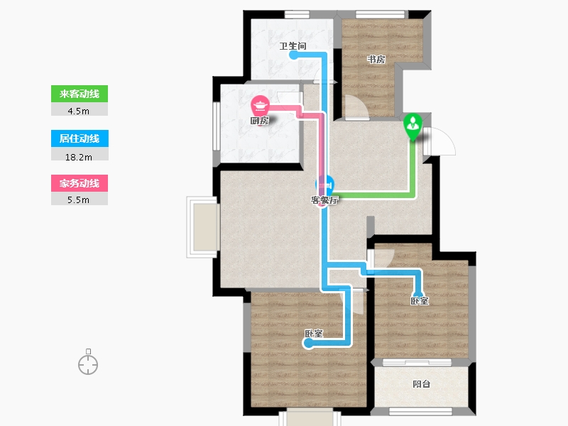 山东省-青岛市-沽河风情求阙居-78.00-户型库-动静线