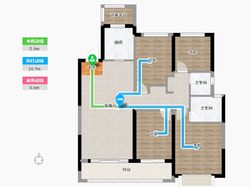 浙江省-台州市-金地中城广场-103.99-户型库-动静线