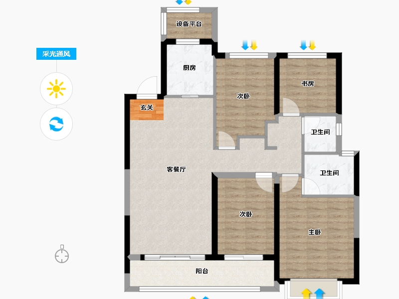 浙江省-台州市-金地中城广场-103.99-户型库-采光通风